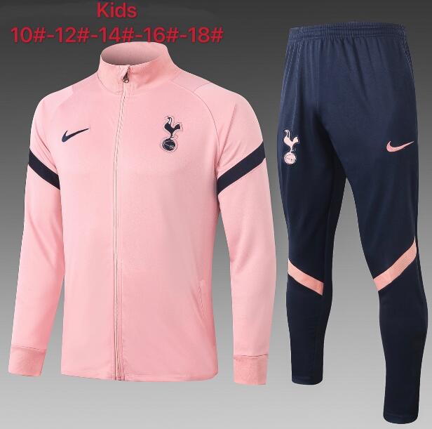 Kids Tottenham Hotspur Pink Training Kits Youth Jacket with Pants 2020/21